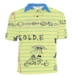 Gold.E Yellow and Blue doodle Polo